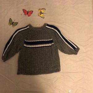 Gray Small Route 66 striped sweater really thick